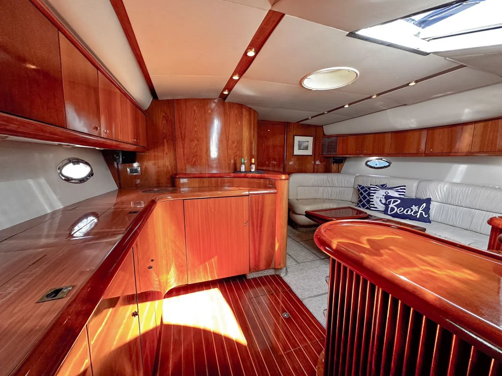 Sunseeker 50 yacht charter La Paz - main salon and helm photo 01
