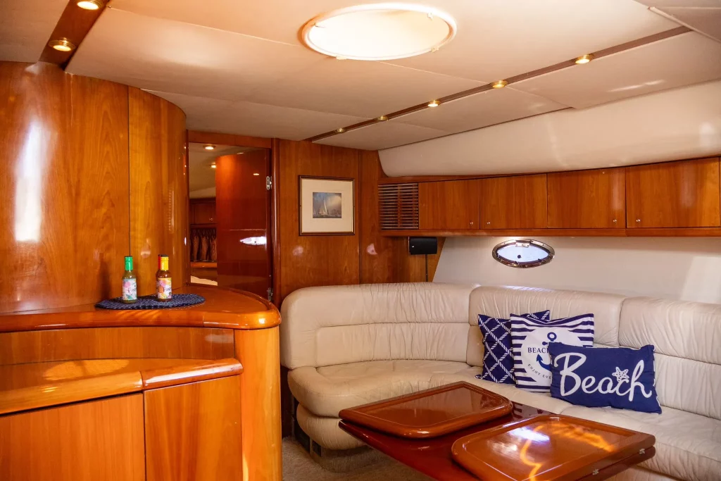 Sunseeker 50 yacht charter La Paz - main salon and helm photo 02