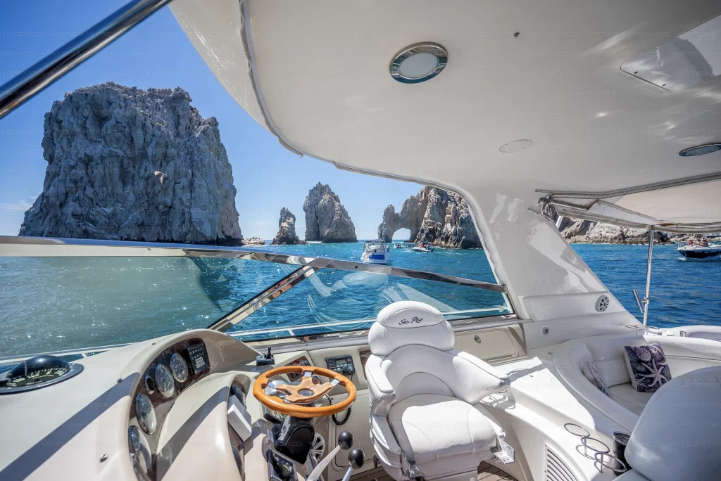 SeaRay 60 yacht charter Cabo San Lucas - main salon and helm photo 01