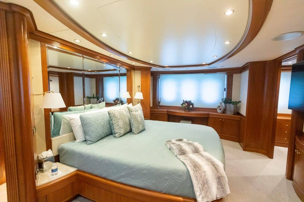 Cabin on board the Azimut 116 yacht