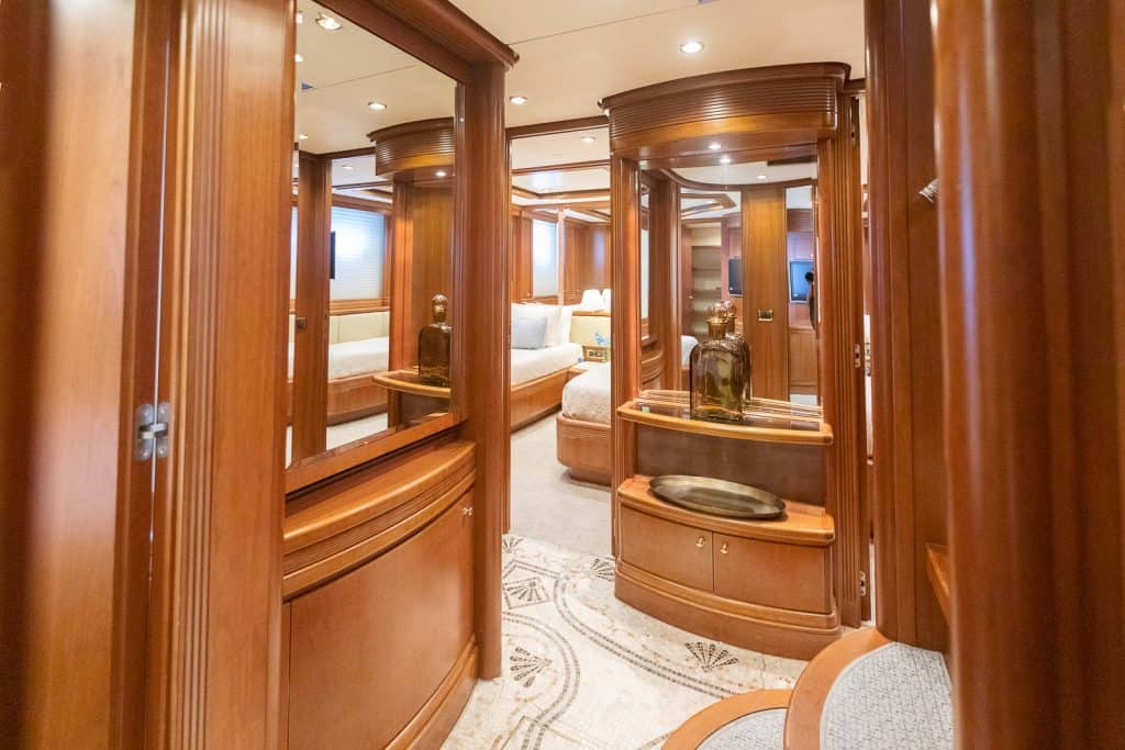 Salon and helm of the Azimut 116 yacht