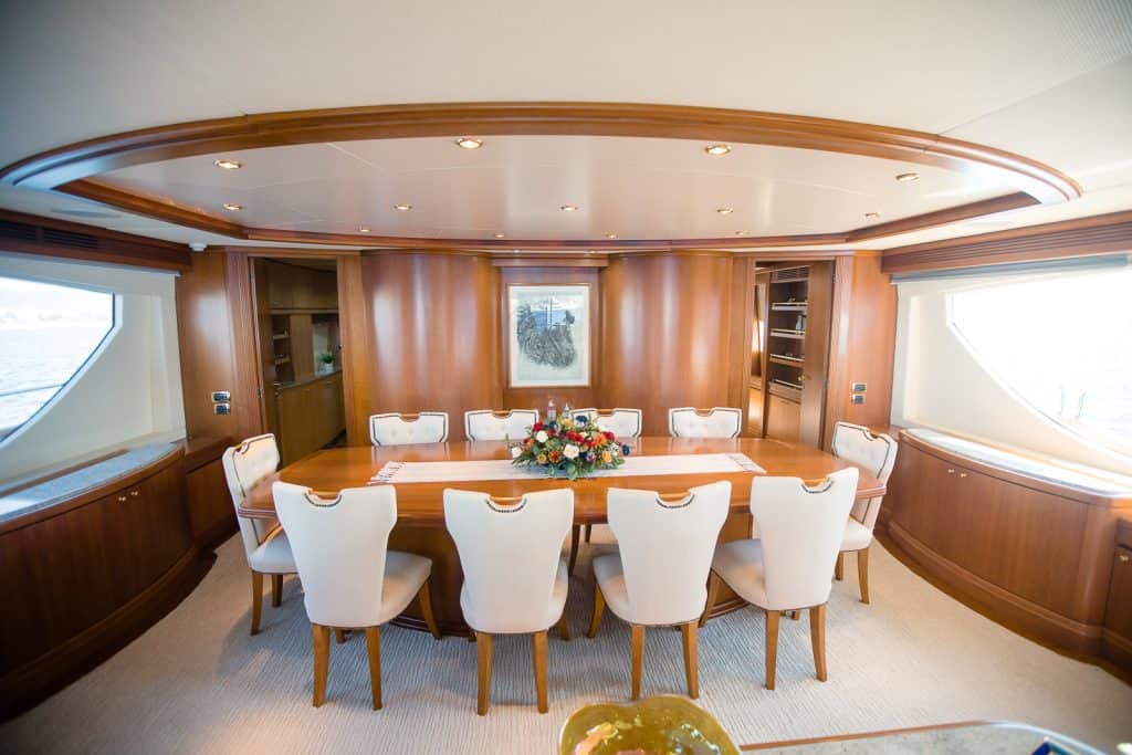 Salon and helm of the Azimut 116 yacht