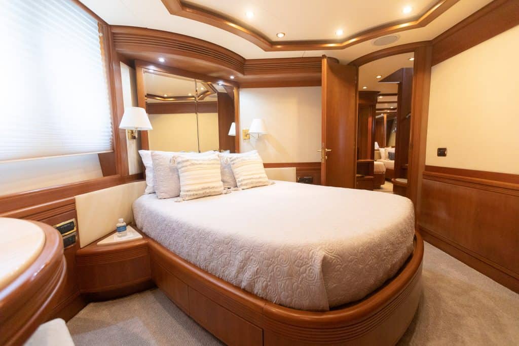Cabin on board the Azimut 116 yacht