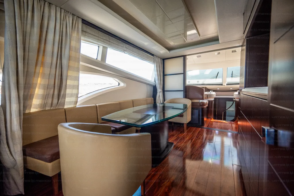 Azimut 75 yacht charter La Paz - main salon and helm photo 02