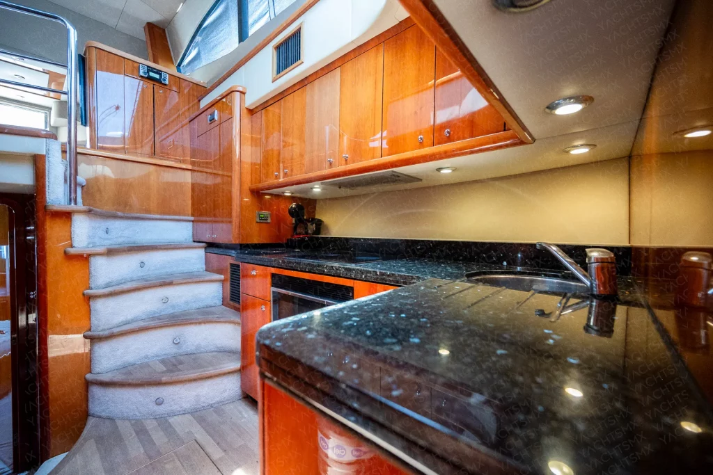 Sunseeker 57 yacht charter La Paz - main salon and helm photo 01
