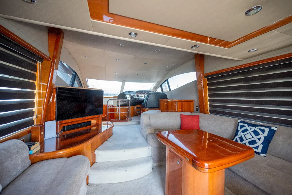 Sunseeker 57 yacht charter La Paz - main salon and helm photo 03