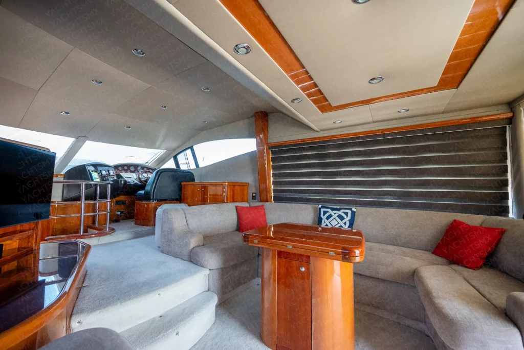 Sunseeker 57 yacht charter La Paz - main salon and helm photo 04
