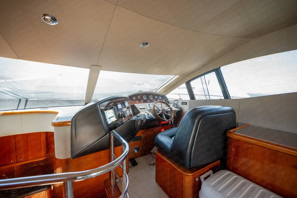 Sunseeker 57 yacht charter La Paz - main salon and helm photo 05