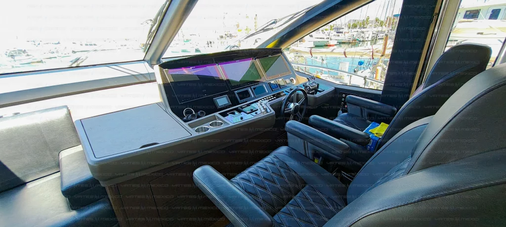 Sunseeker 76 yacht charter La Paz - main salon and helm photo 02