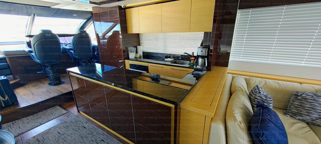 Sunseeker 76 yacht charter La Paz - main salon and helm photo 04