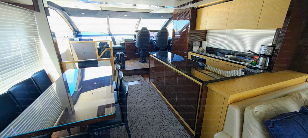 Sunseeker 76 yacht charter La Paz - main salon and helm photo 05