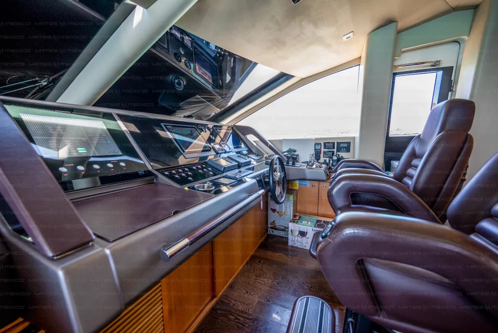 Sunseeker 90 yacht charter La Paz - main salon and helm photo 05