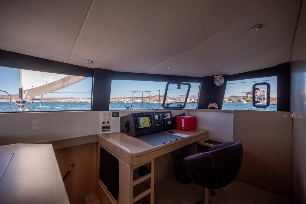 Neel 51 yacht charter La Paz - main salon and galley photo 03