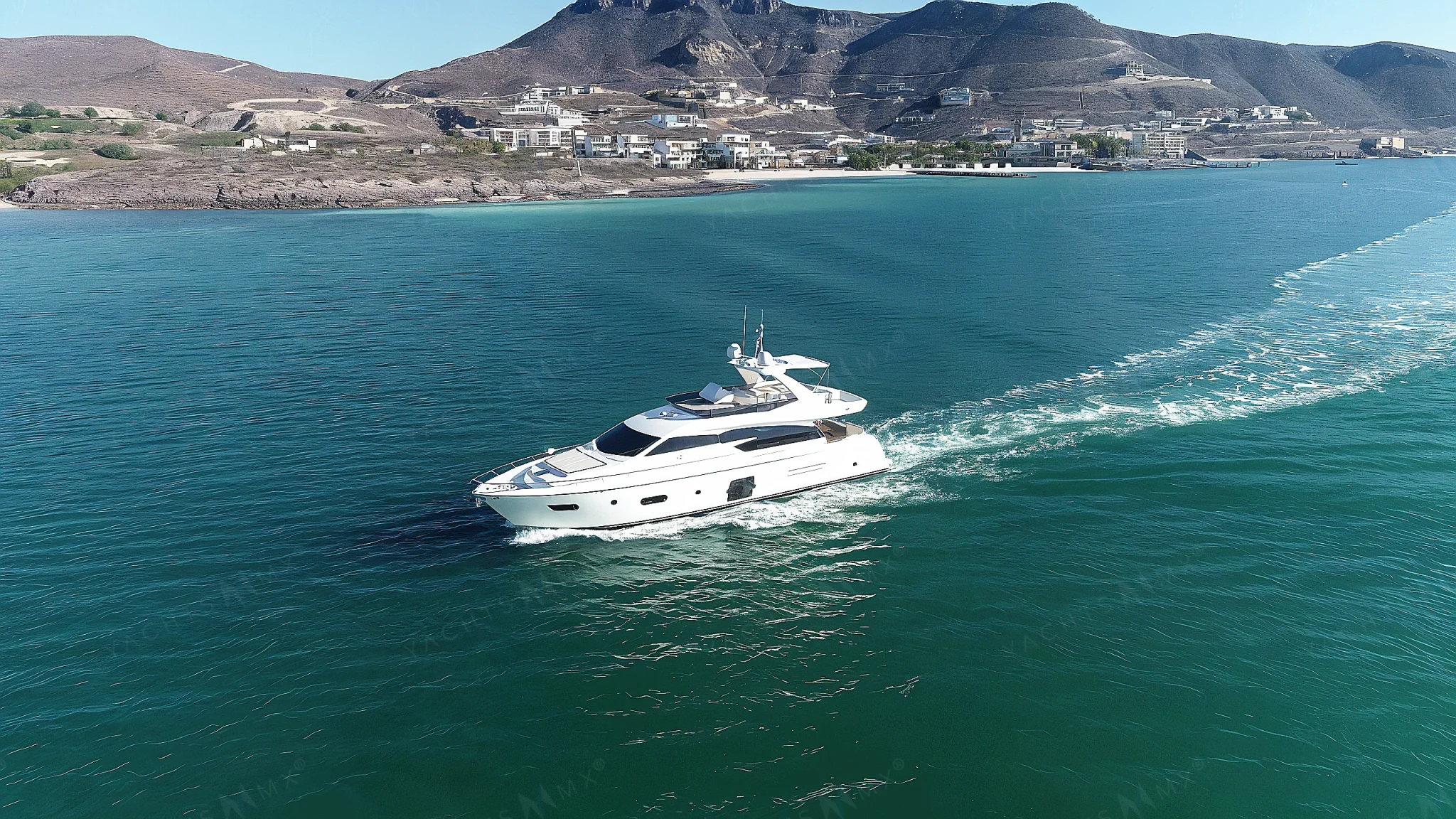 luxury motor yacht cruising in Baja California Sur