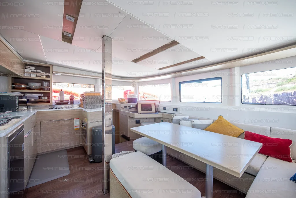 Lagoon 47 yacht charter La Paz - cockpit salon and helm photo 01