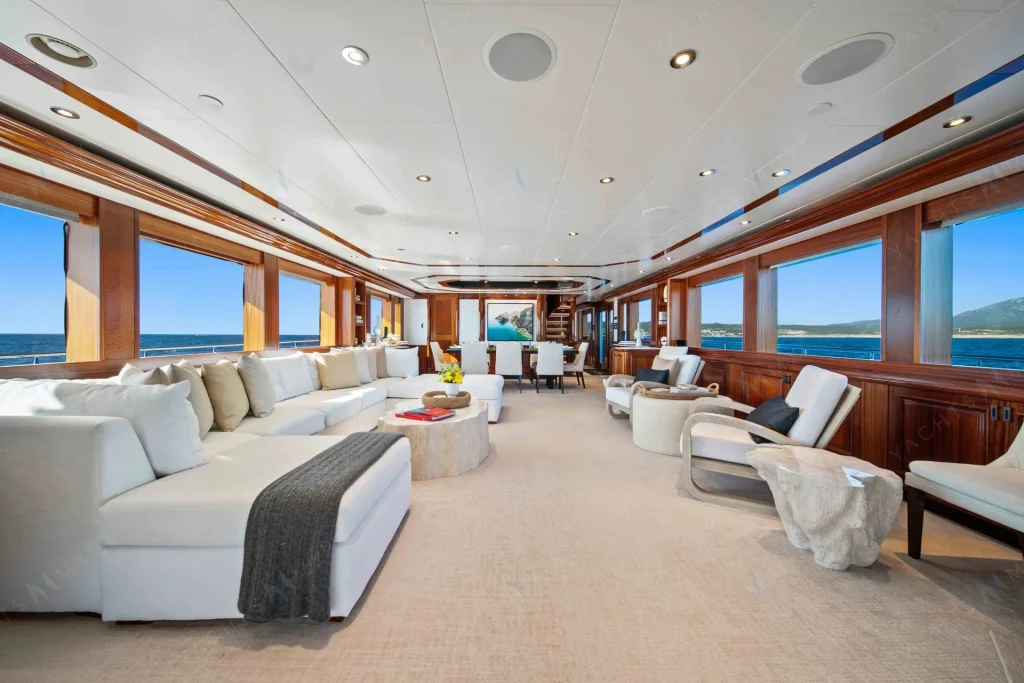 Westport 130 yacht charter Cabo San Lucas - main salon and helm photo 04