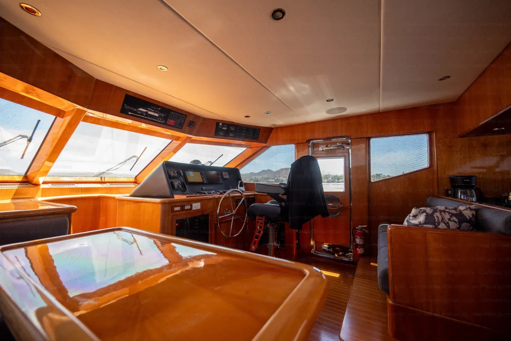 Simbol 70 yacht charter Cabo San Lucas - main salon and helm photo 03