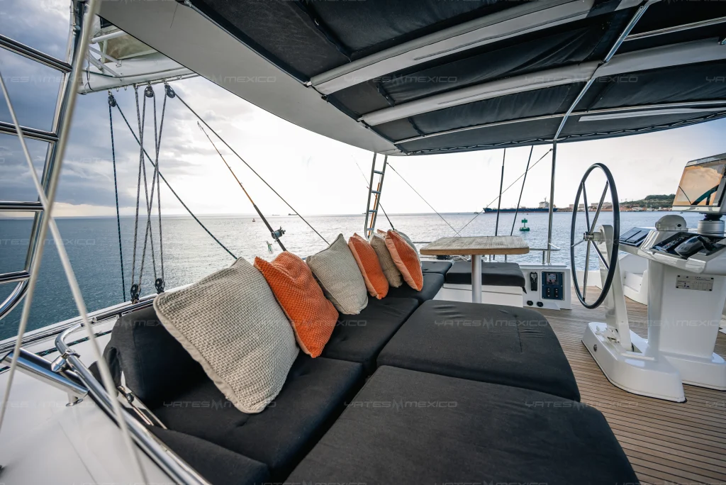 Lagoon 52 yacht charter La Paz - deck salon and galley photo 02