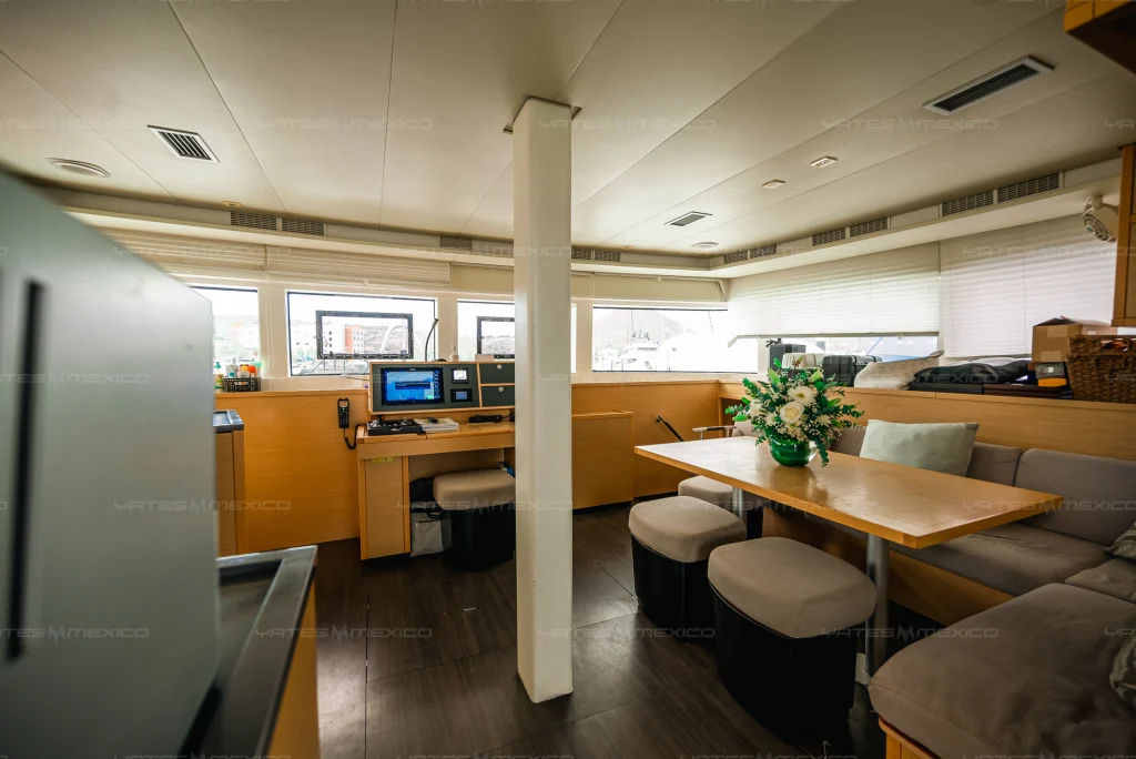 Lagoon 52 yacht charter La Paz - deck salon and galley photo 04