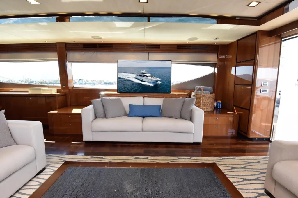 Princess 98 yacht charter La Paz - main salon and helm photo 03