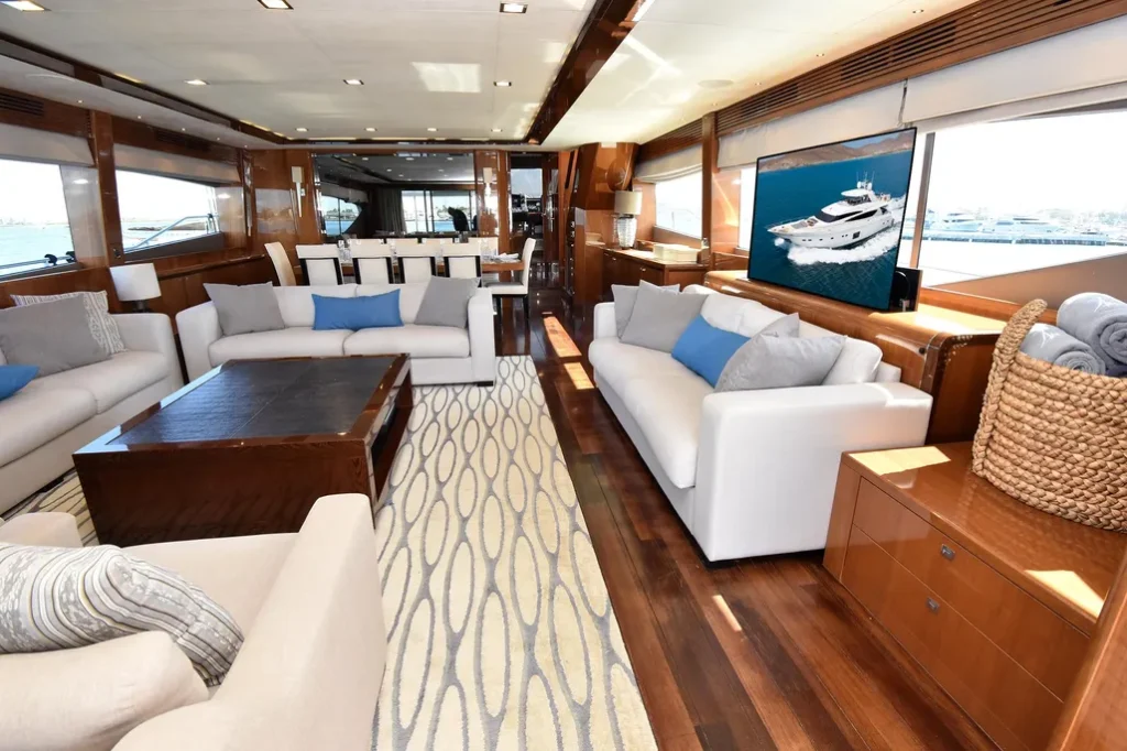 Princess 98 yacht charter La Paz - main salon and helm photo 04