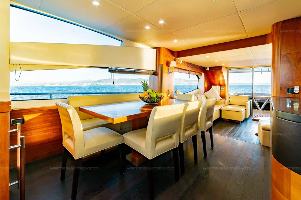 Sunseeker 80 yacht charter Cabo San Lucas - main salon and helm photo 02