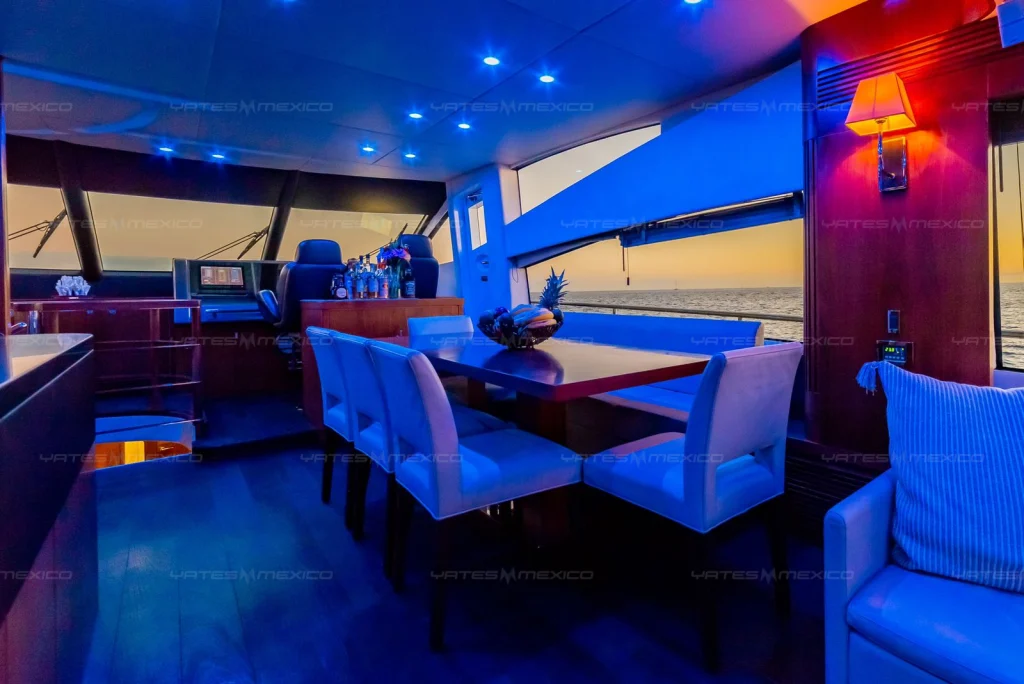Sunseeker 80 yacht charter Cabo San Lucas - main salon and helm photo 03