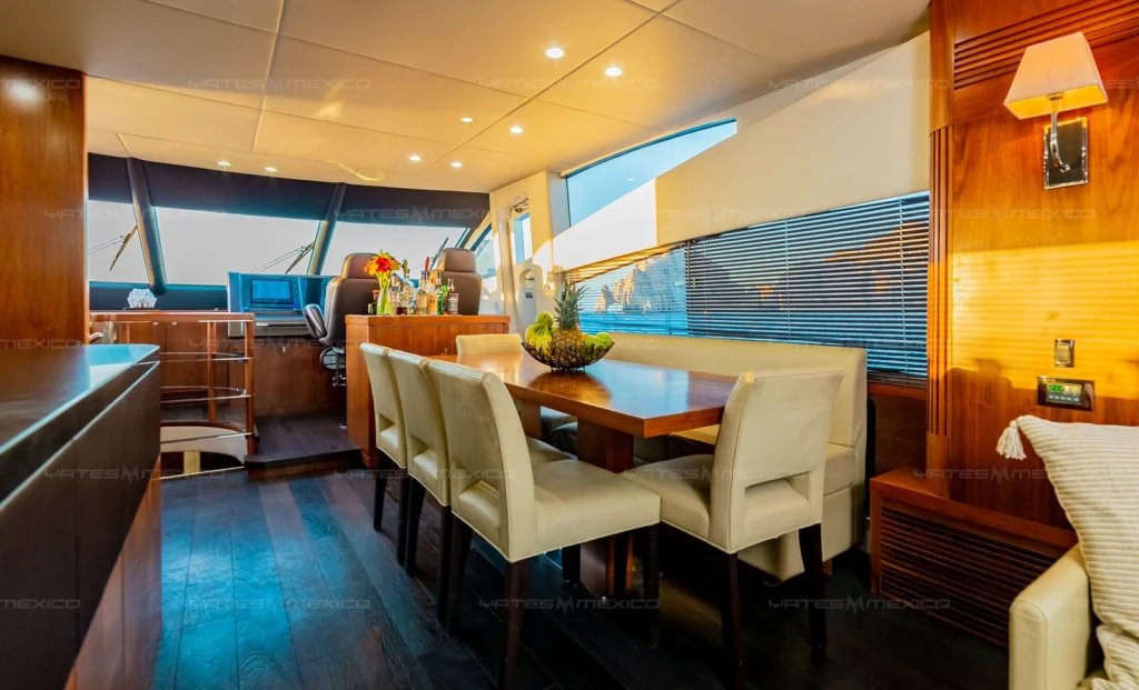 Sunseeker 80 yacht charter Cabo San Lucas - main salon and helm photo 05