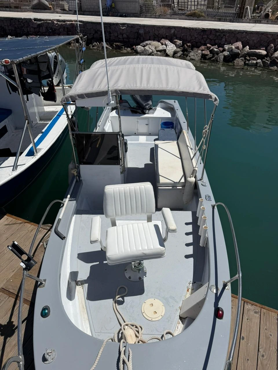 Sport fishing cockpit and tackle on the La Paz charter boat