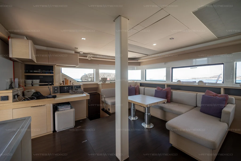 Lagoon 55 catamaran charter La Paz - main salon and galley - photo 28