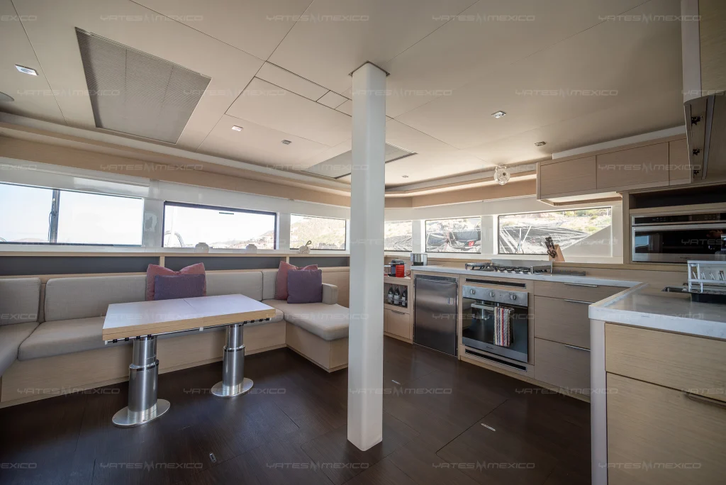 Lagoon 55 catamaran charter La Paz - main salon and galley - photo 29