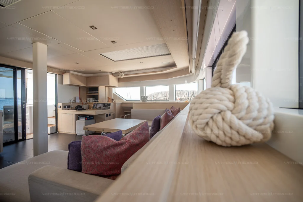 Lagoon 55 catamaran charter La Paz - main salon and galley - photo 30