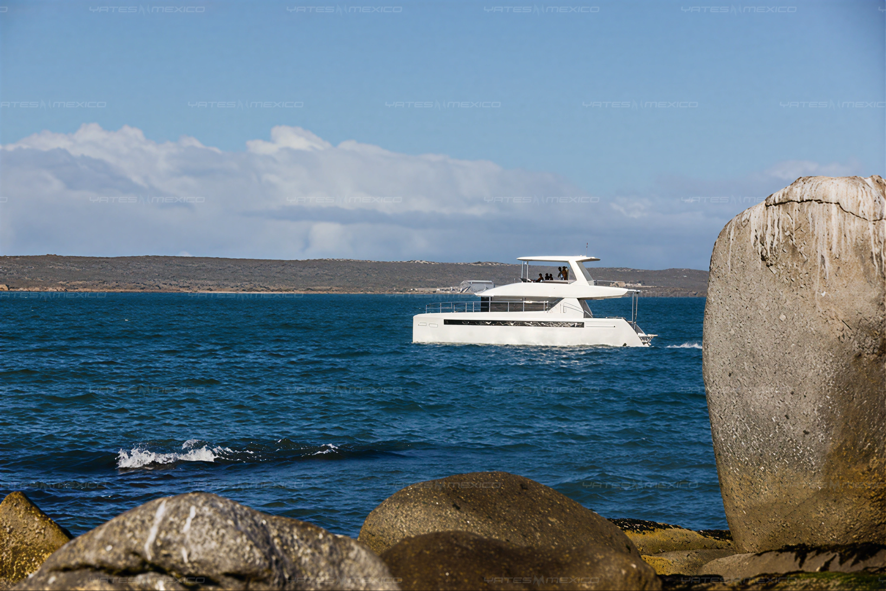 Leopard 46 catamaran exterior coastal view in La Paz