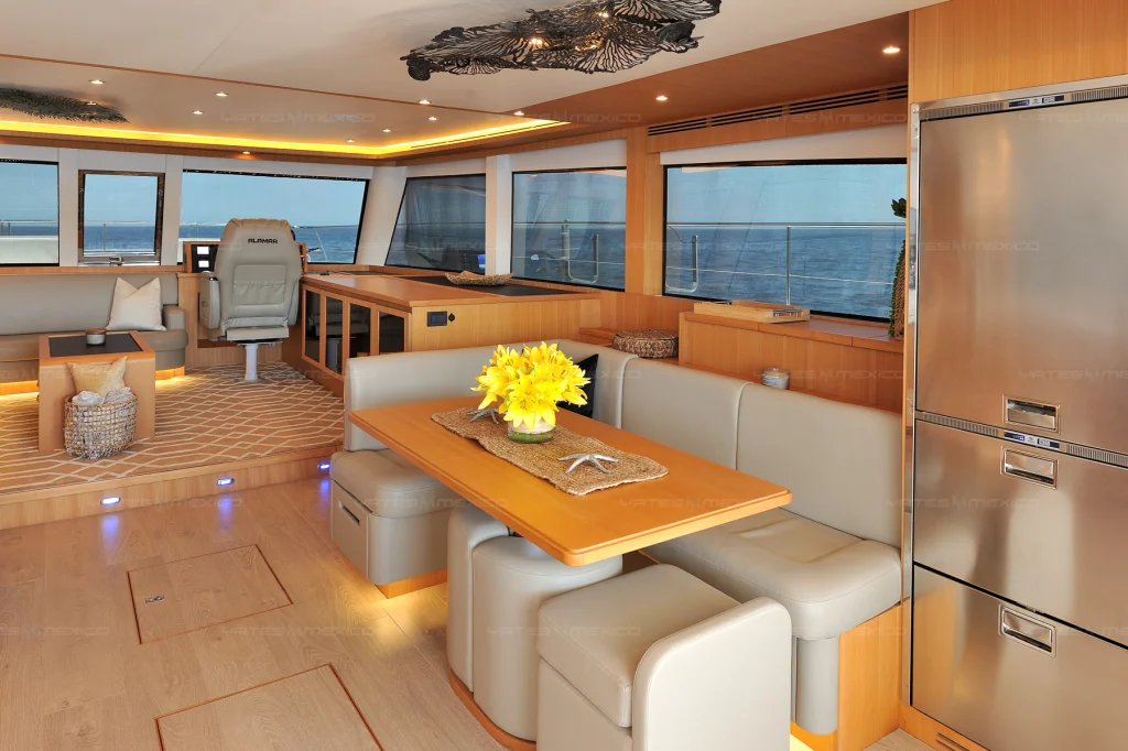 Iliad 60 yacht charter Cabo San Lucas - main salon and galley photo 03