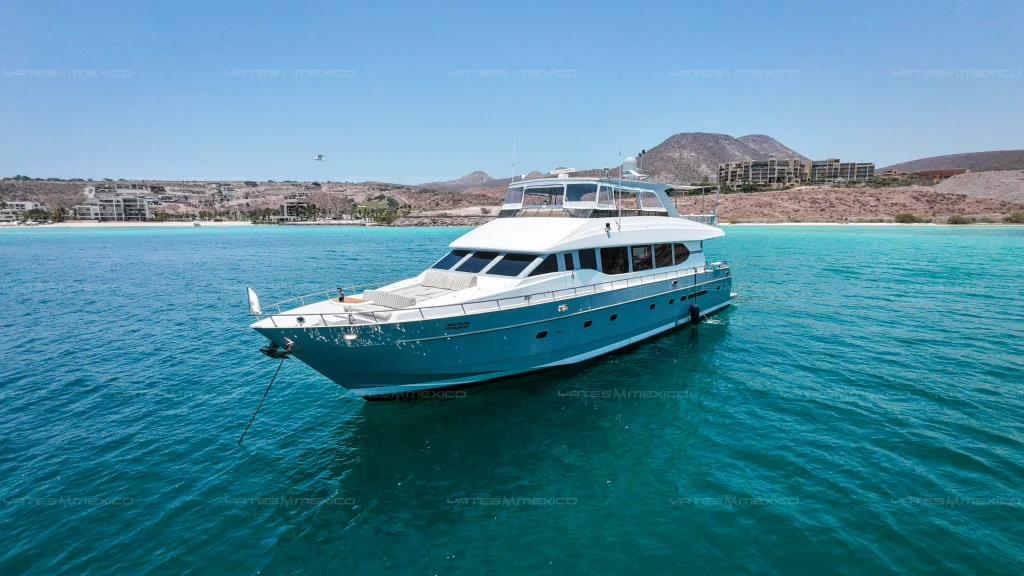Monte Fino 84 yacht charter La Paz - underway at golden hour