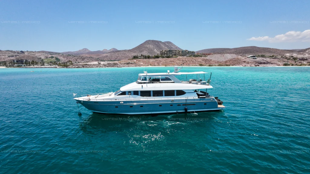 Monte Fino 84 yacht charter La Paz - aerial over the Sea of Cortez