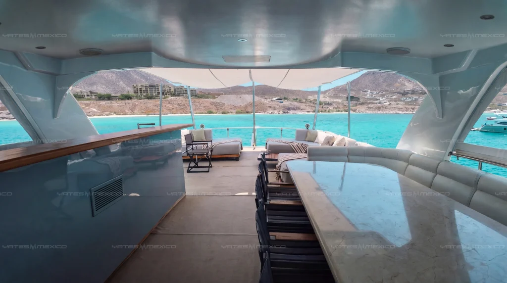 Monte Fino 84 yacht charter La Paz - sun deck with views