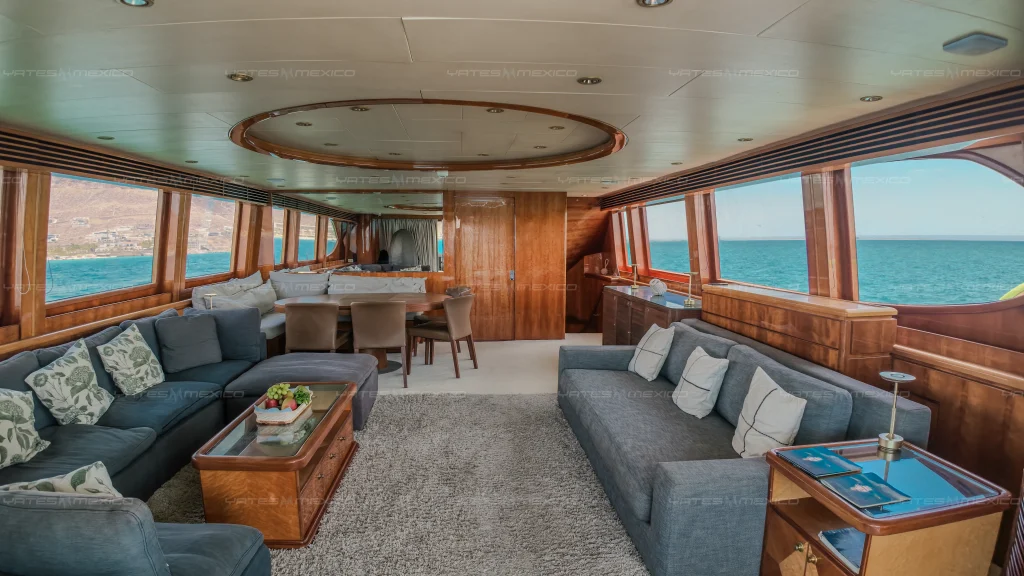 Monte Fino 84 yacht charter La Paz - salon dining area
