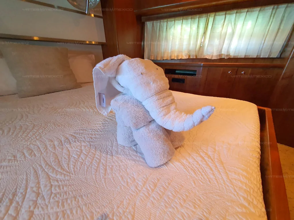 Horizon 84 yacht charter La Paz - master cabin with king bed