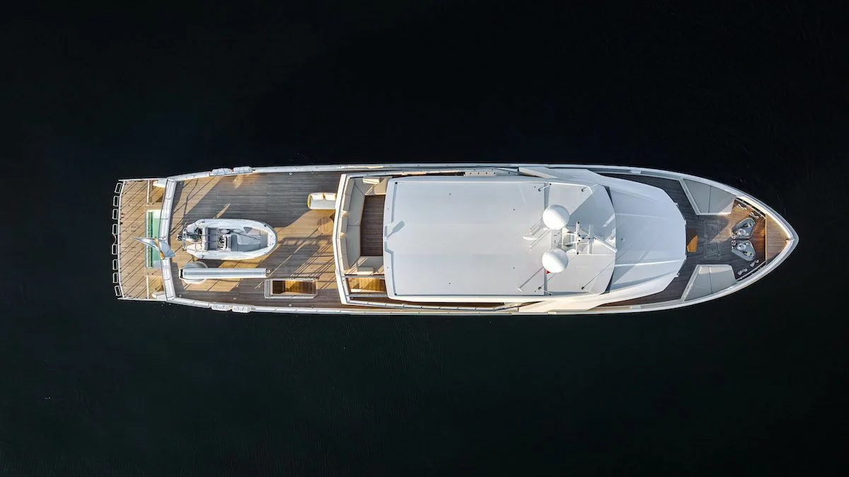 Aerial view of the Numarine 132 charter yacht