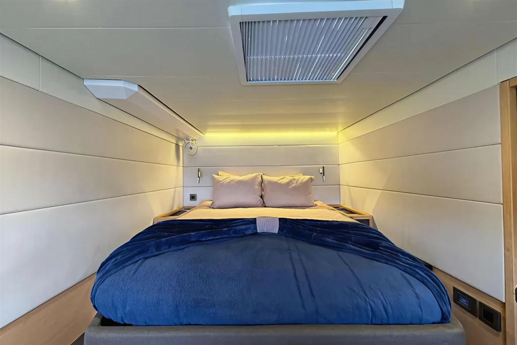 Guest double cabin aboard the Lagoon 63 charter catamaran
