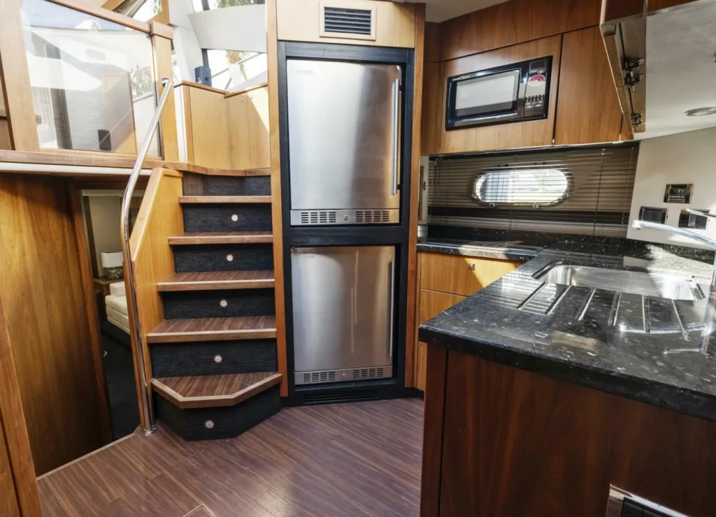Sunseeker 64 yacht charter La Paz - galley with full-size refrigerator